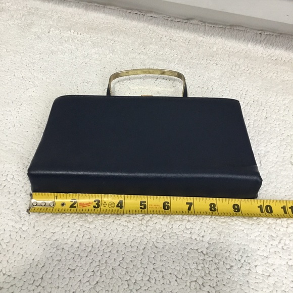 GROSKOPF’S Navy Blue With Gold Trim Handbag Clutch. - Picture 8 of 10